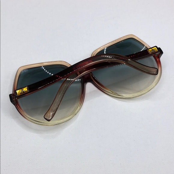 Annie Saral Paris France Vintage Retro Designer Sunglasses Oversized Ombre - Picture 9 of 14